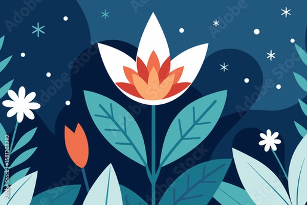 Fototapeta abstract floral background with flowers