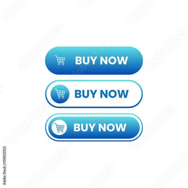 Fototapeta Buy Now Button Set - E-commerce Vector Design