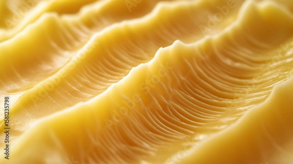 Fototapeta Macro View of Solid Beeswax Layers Showing Texture and Ripples