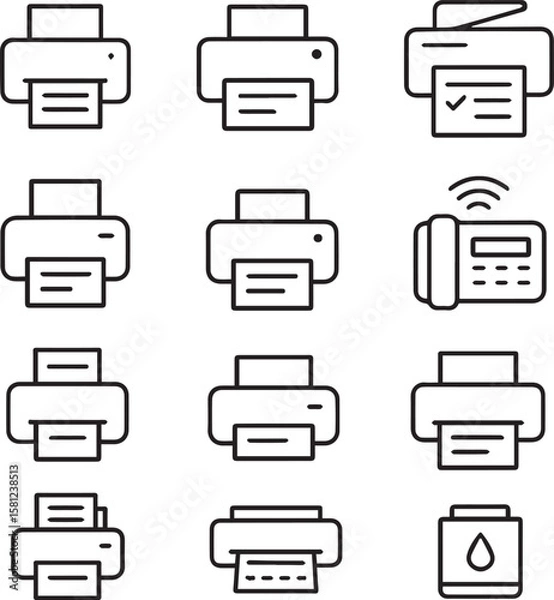 Fototapeta Printer line icon vector on a white background