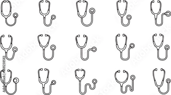 Fototapeta Stethoscope line icon vector on a white background
