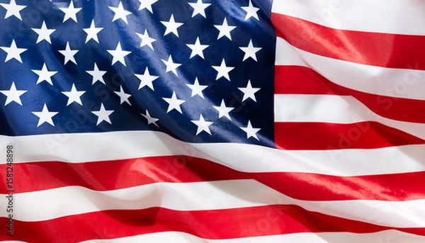 Fototapeta background of American flag waving in the wind