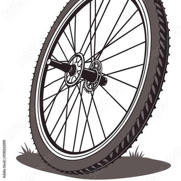 Obraz bicycle wheel isolated on white