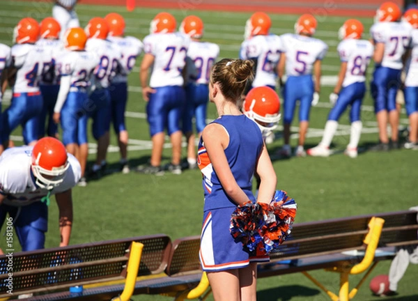 Obraz Cheerleaderka na meczu piłkarskim
