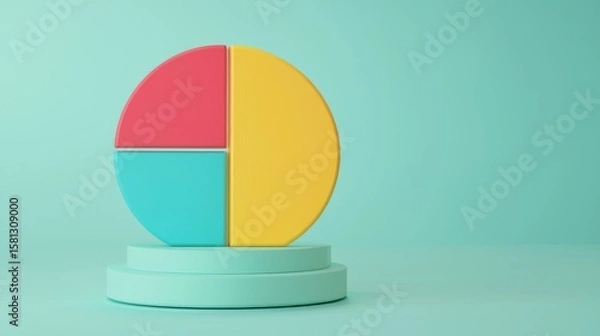 Fototapeta Colorful pie chart on podium