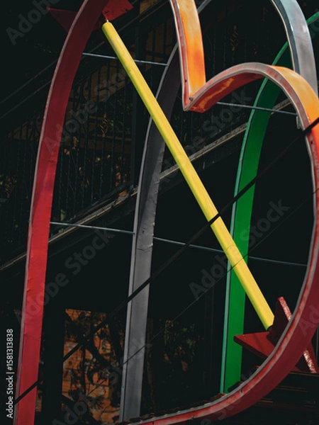 Obraz red bicycle on the wall