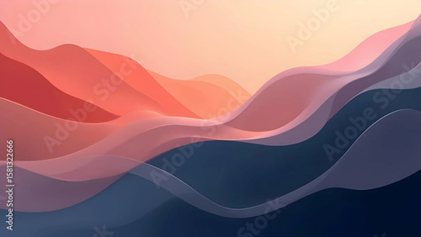 Obraz Abstract Topography: Rolling Peaks of Red and Blue