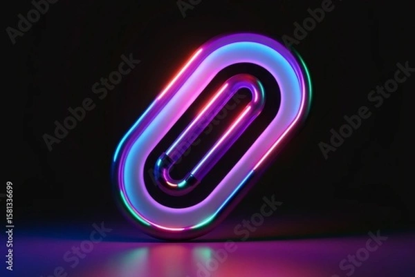 Obraz Iridescent Neon Oval Shape for Futuristic Design and Modern Artistic Display