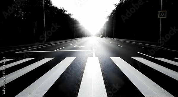 Obraz Road To Bright Future With Pedestrian Crossing Leading to Success