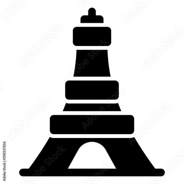 Obraz Tower of eiffel icon with solid style