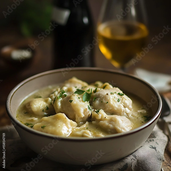 Obraz  Rustic Chicken and Dumplings in Creamy Gravy
