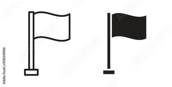 Obraz Flag icon. Vector illustration, flat and stroke