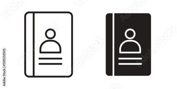 Obraz Address book icon. Vector illustration, flat and stroke