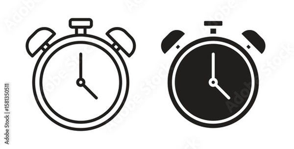 Obraz Alarm clock icon. Vector illustration, flat and stroke