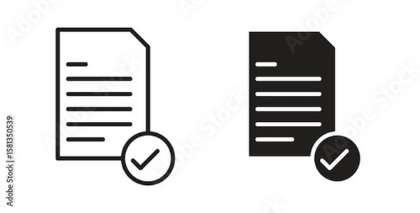 Obraz Accept document icon. Vector illustration, flat and stroke