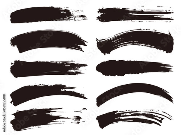 Obraz 墨で描いた大胆なストロークのバリエーションセット