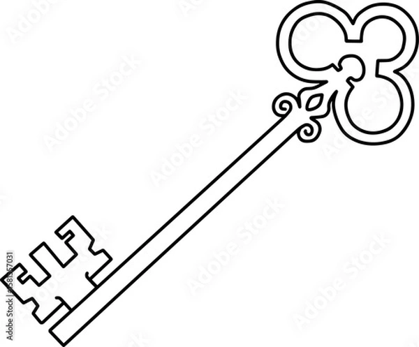 Obraz key line vector illustration isolated on white background