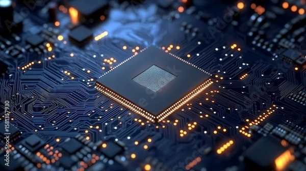 Fototapeta close up of a circuit board