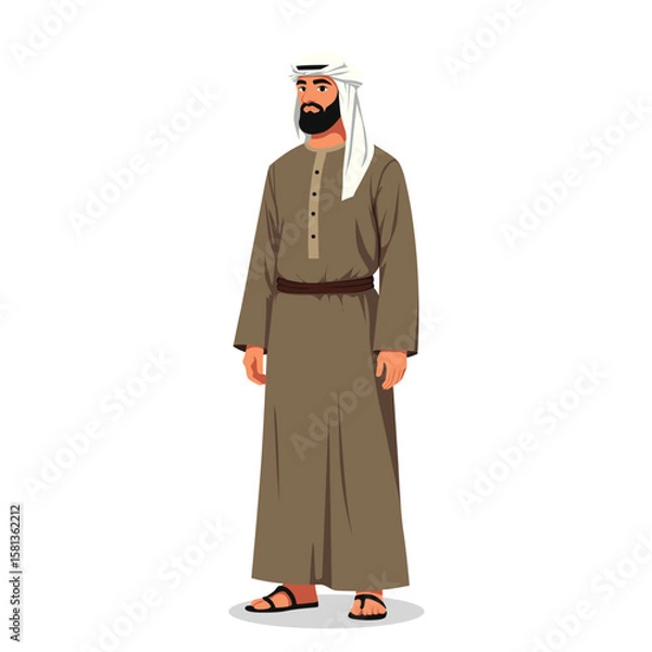 Fototapeta islamic man vector cartoon draw