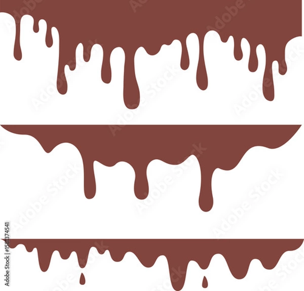 Obraz Melted chocolate drip vector illustration