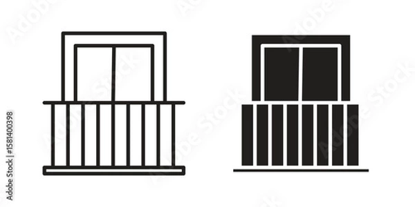 Obraz Balcony icon design element. Editable stroke. Vector