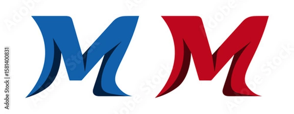 Fototapeta M letter logo, gaming letter m logo, gaming logo, game logo vector template, custom m letter, game logo design