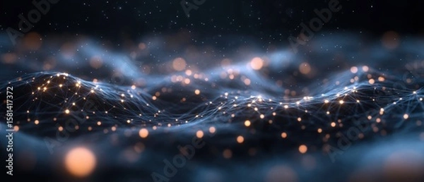 Obraz Glowing cosmic waves with abstract swirling patterns