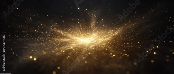 Obraz Radiant fractal bursts with glowing particles in cosmic scene
