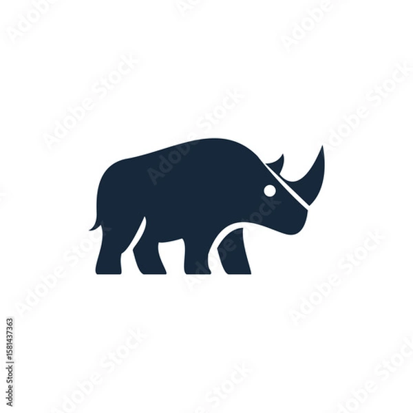 Fototapeta Modern Minimalist Rhinoceros  Abstract Logo Vector 