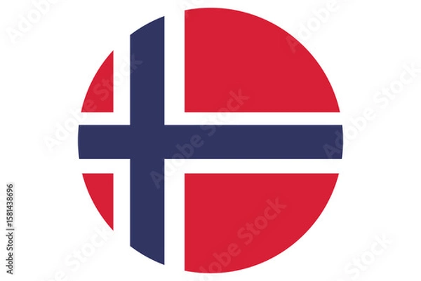 Fototapeta round Norway flag vector