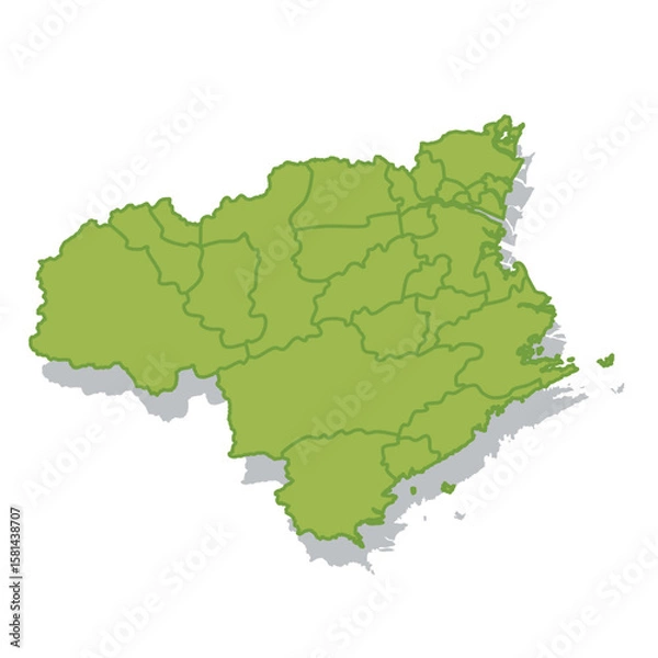 Obraz 徳島　日本　地図　シルエット　アイコン