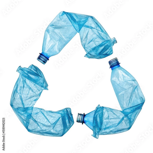 Fototapeta Recycle symbol made of bottles isolated on transparent background