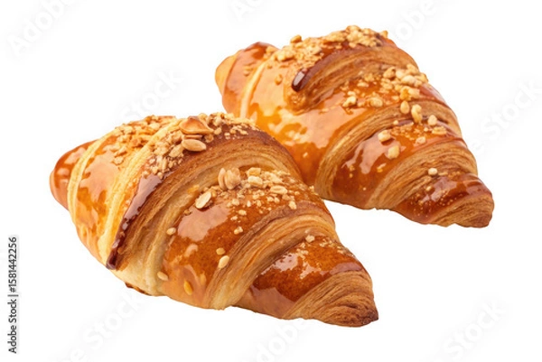 Fototapeta Two croissants isolated on transparent background