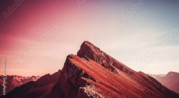 Obraz Crimson Peaks Capturing the majestic mountain range under a vibrant sunset, showcasing natural beauty and awe-inspiring scale of nature.