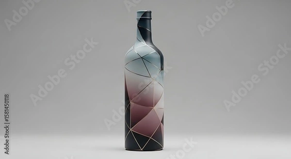 Obraz Elegant Geometric Wine Bottle Design Abstract Art for Fine Beverages