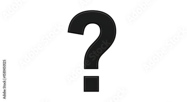 Obraz Enigmatic Question Mark Symbol of Inquiry and Uncertainty, Isolated on a White Background