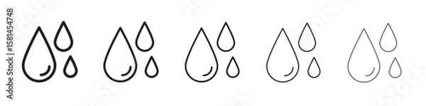 Obraz Water drop icon simple editable stroke series pack. eps10