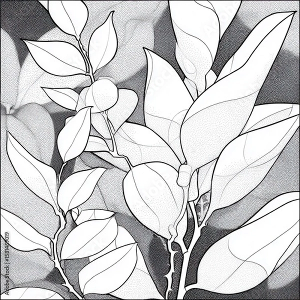 Fototapeta seamless pattern with leaves