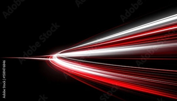 Obraz Abstract light trails on a black background