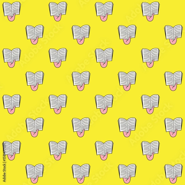 Obraz Hand Drawn Reading Book Vector Seamless Pattern