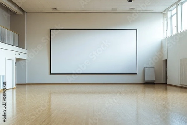 Obraz Empty hall with large blank screen