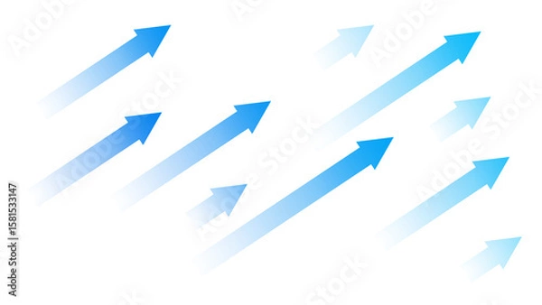 Fototapeta Blue Gradient Diagonal Arrows on Transparent Background
