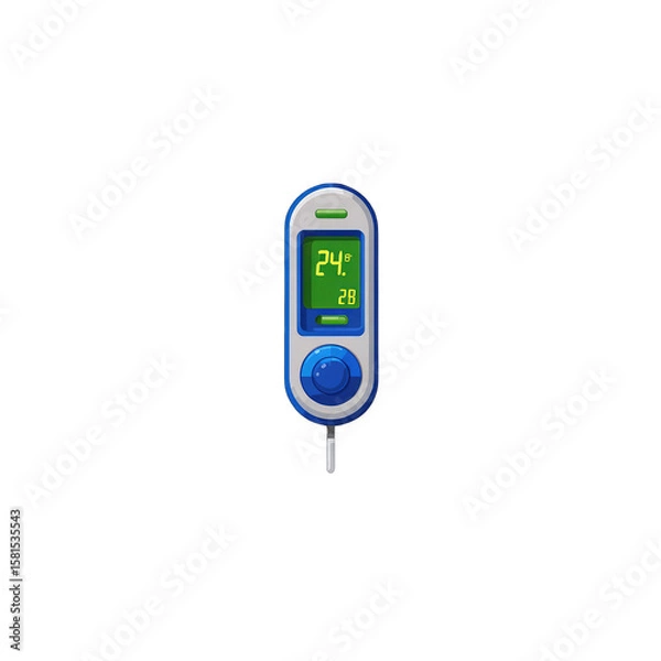 Fototapeta Digital blood glucose meter, showing reading