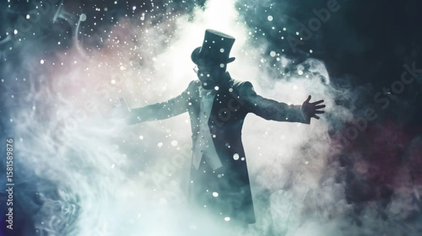 Obraz watercolor style Magician performing trick