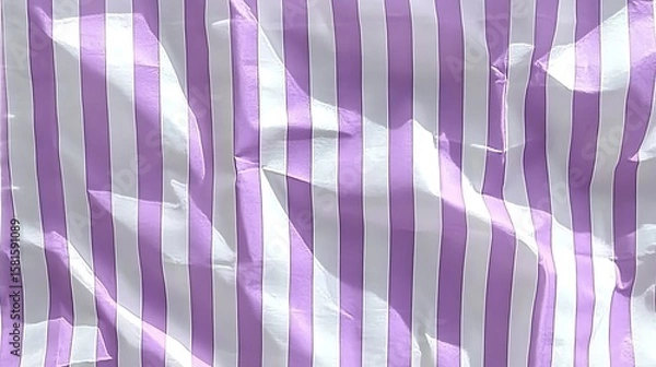 Fototapeta Creased vertical stripes alternating between lavender and white backdrop composition