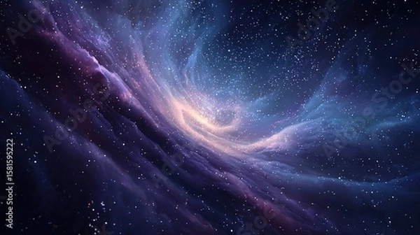 Obraz Stunning Galactic Vortex in Deep Space, Capturing the Essence of Scientific Discovery and Technological Innovation