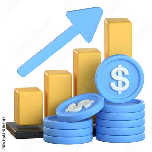 Obraz Profit Finance 3D Icon Colorful Style
