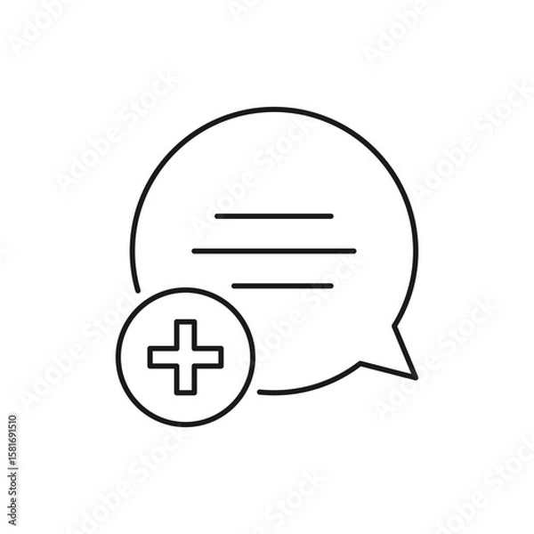 Fototapeta Add review, input comment icon design isolated on white background. Vector illustration