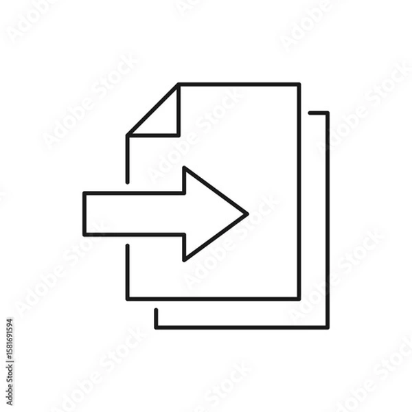 Fototapeta Input file, import document icon design isolated on white background. Vector illustration