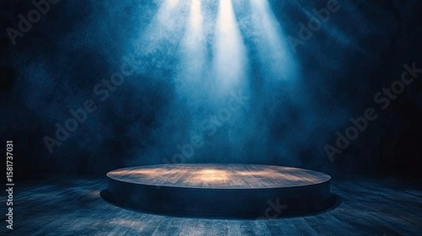 Fototapeta Empty Stage with Spotlight (Tilted Angle)